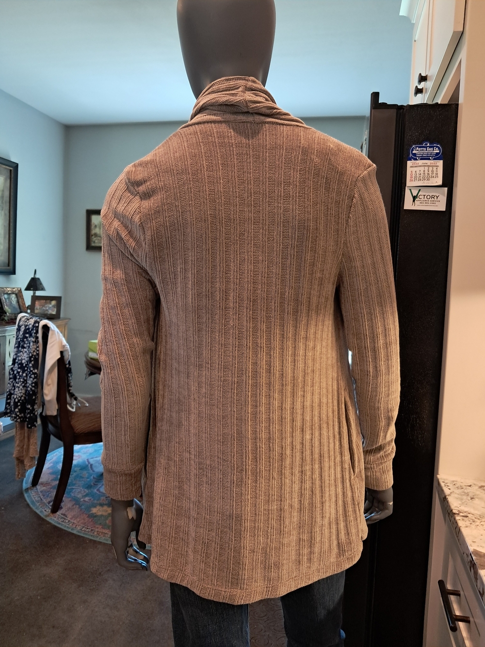 intro. Ribbed Open-Front Cardigan - Gray - Picture 2 of 5